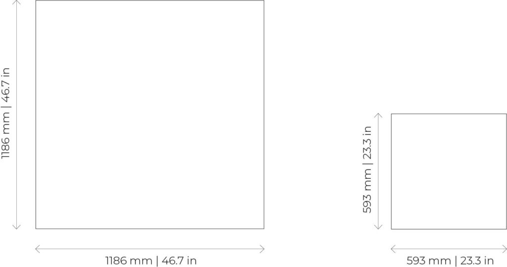 quadrato flat_ dimensioni