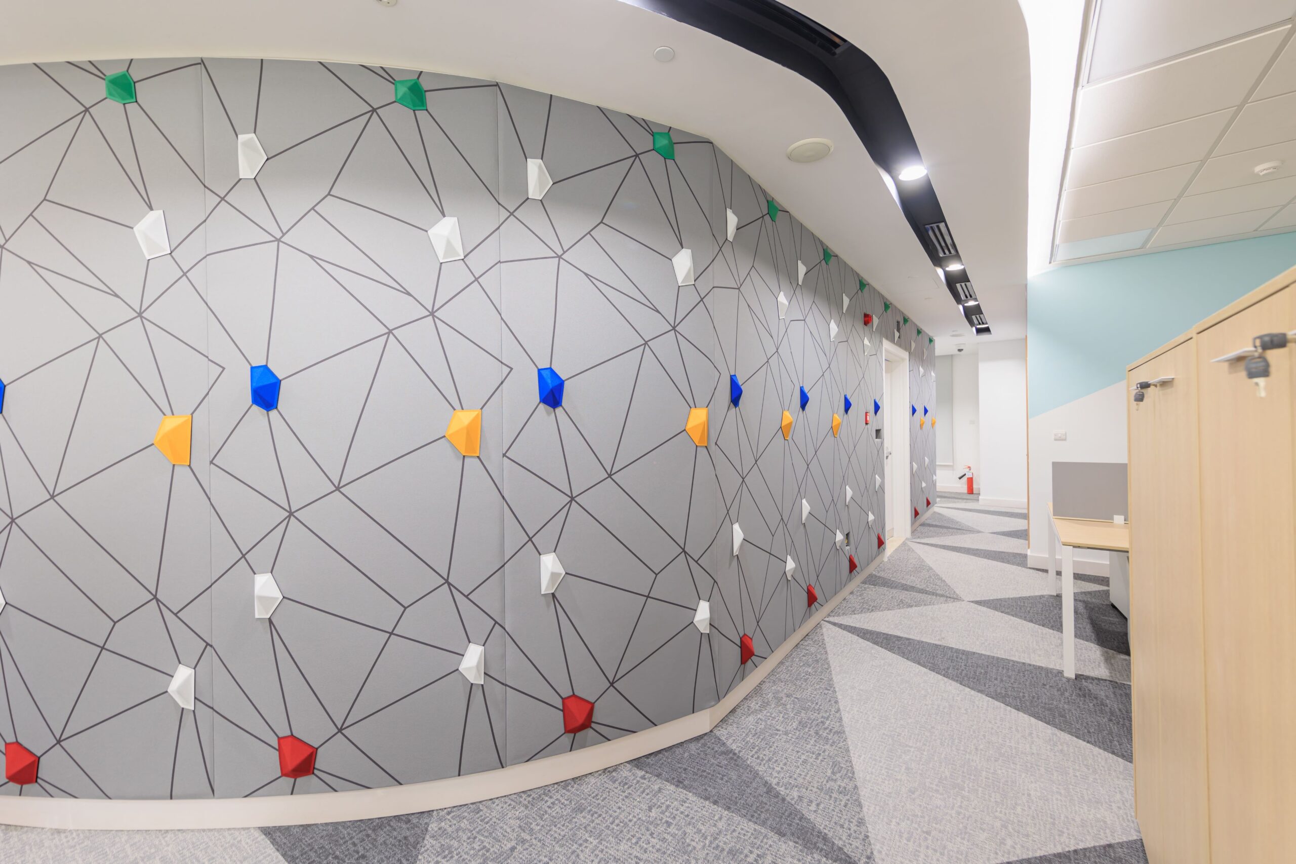 Acoustic wall with gems