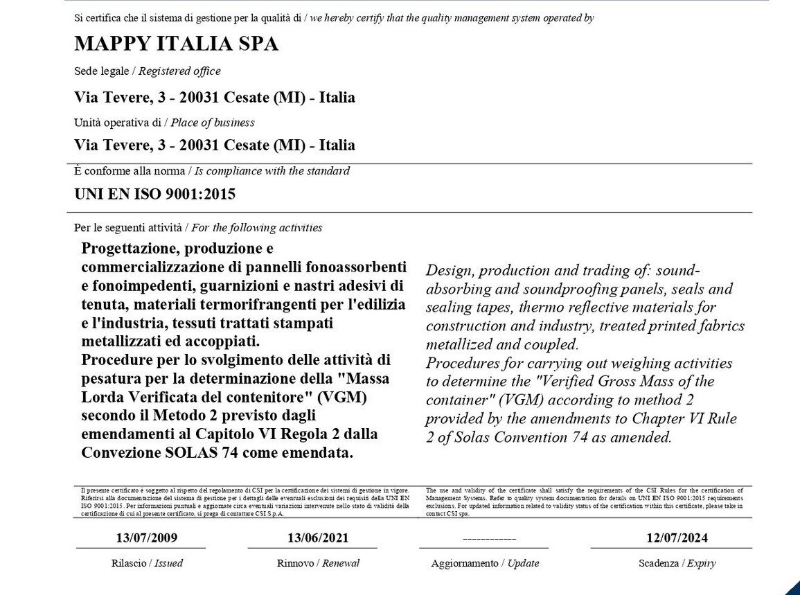 Quality Management System: ISO 9001 renewal